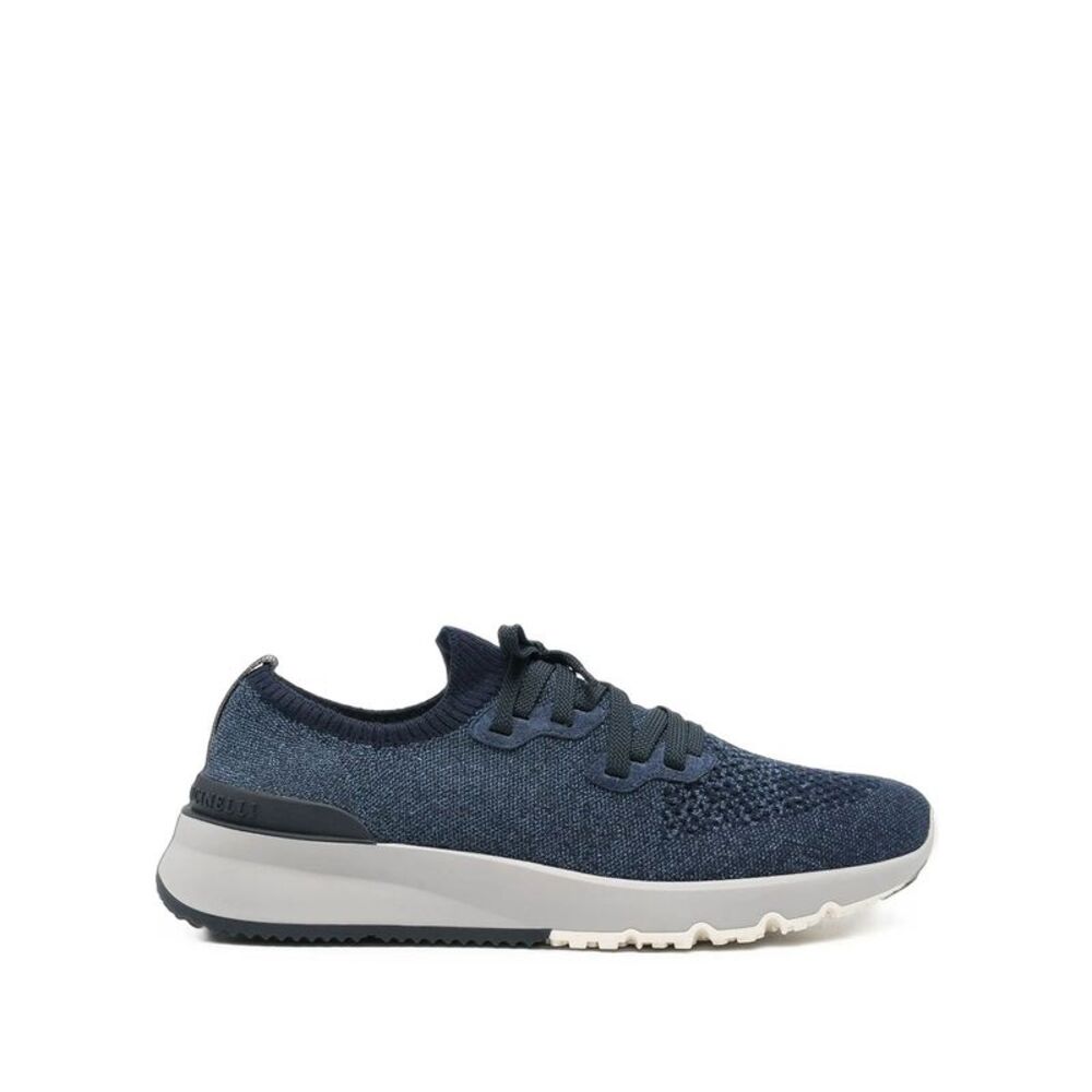 Sneakers Runner In Maglia Chiné Di Cotone Women